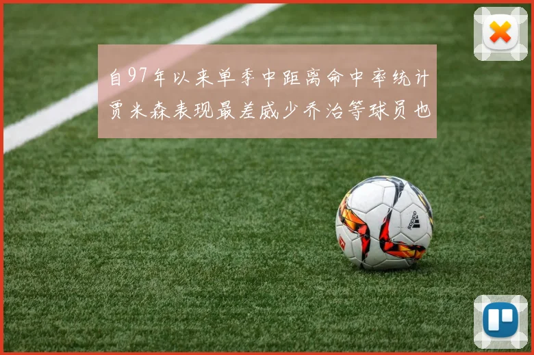 自97年以来单季中距离命中率统计贾米森表现最差威少乔治等球员也在榜上